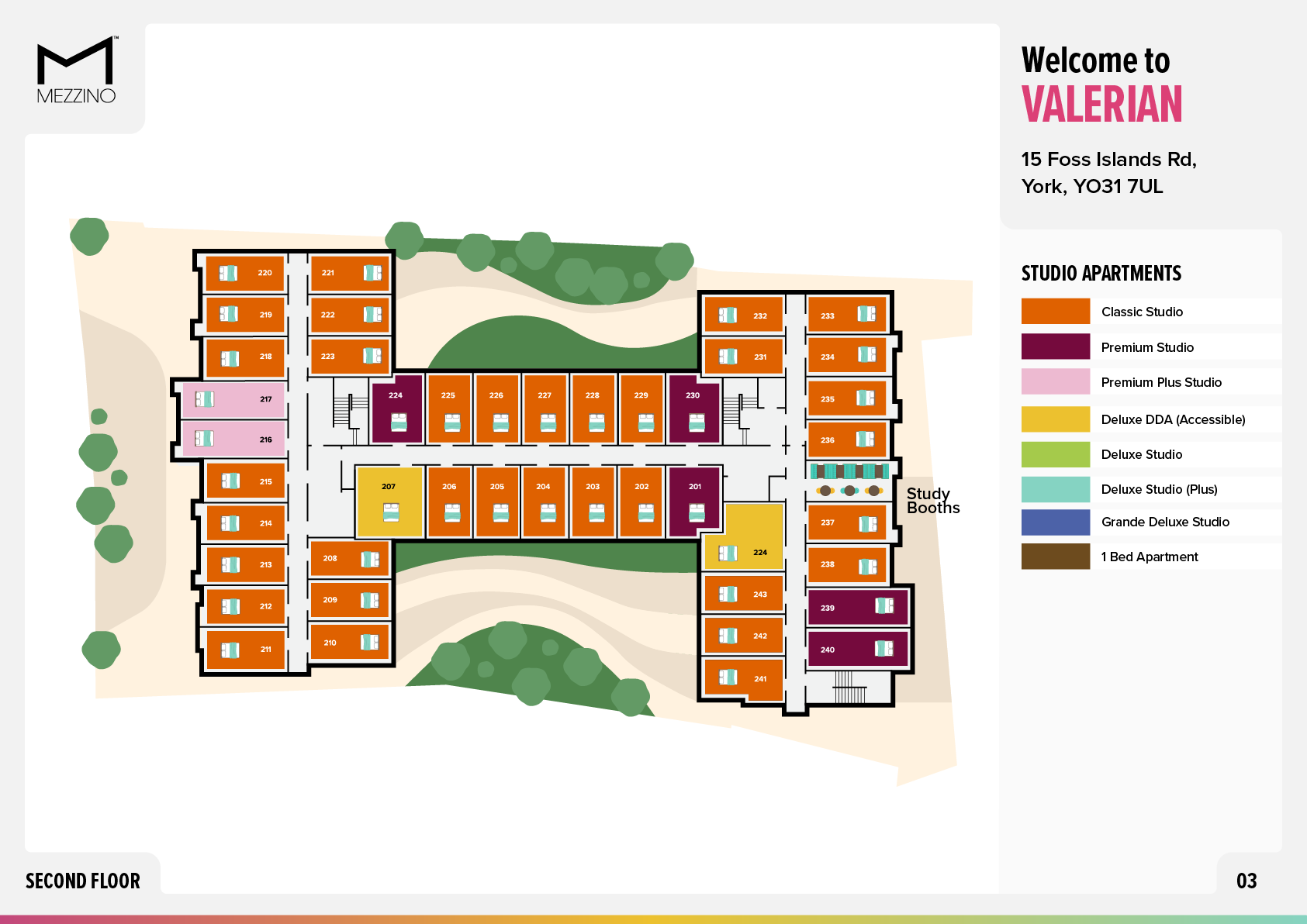 The layout of Valerian's second floor