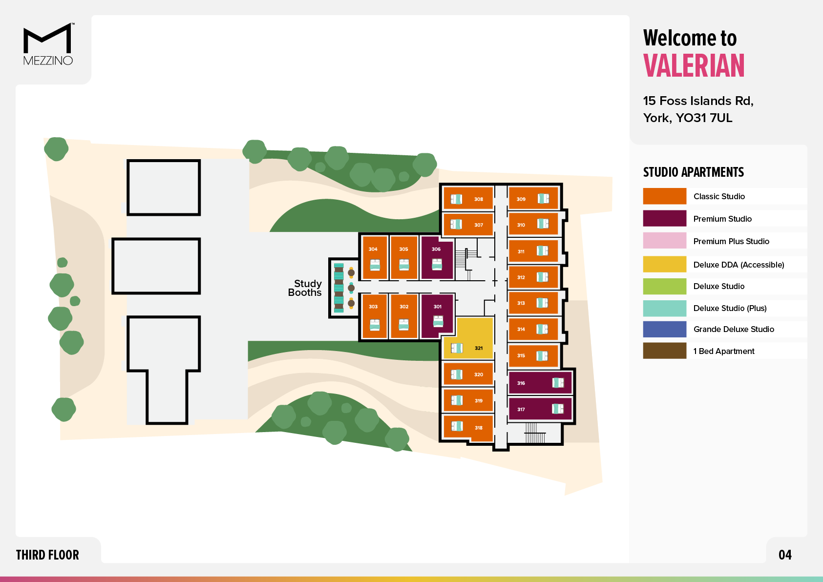 The layout of Valerian's third floor