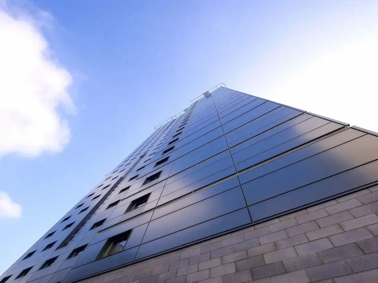 An exterior shot of Arena Village