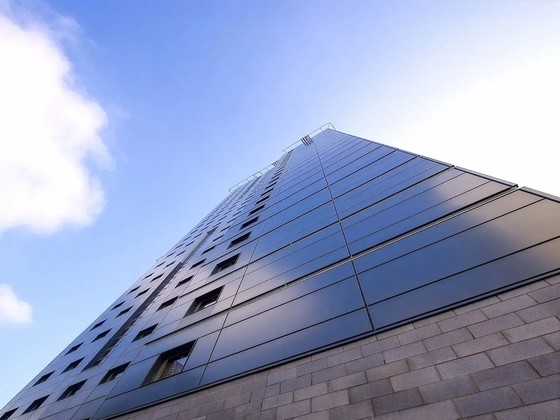 An exterior shot of Arena Village